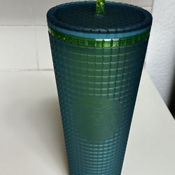 Starbucks Green/Blue Grid Tumbler