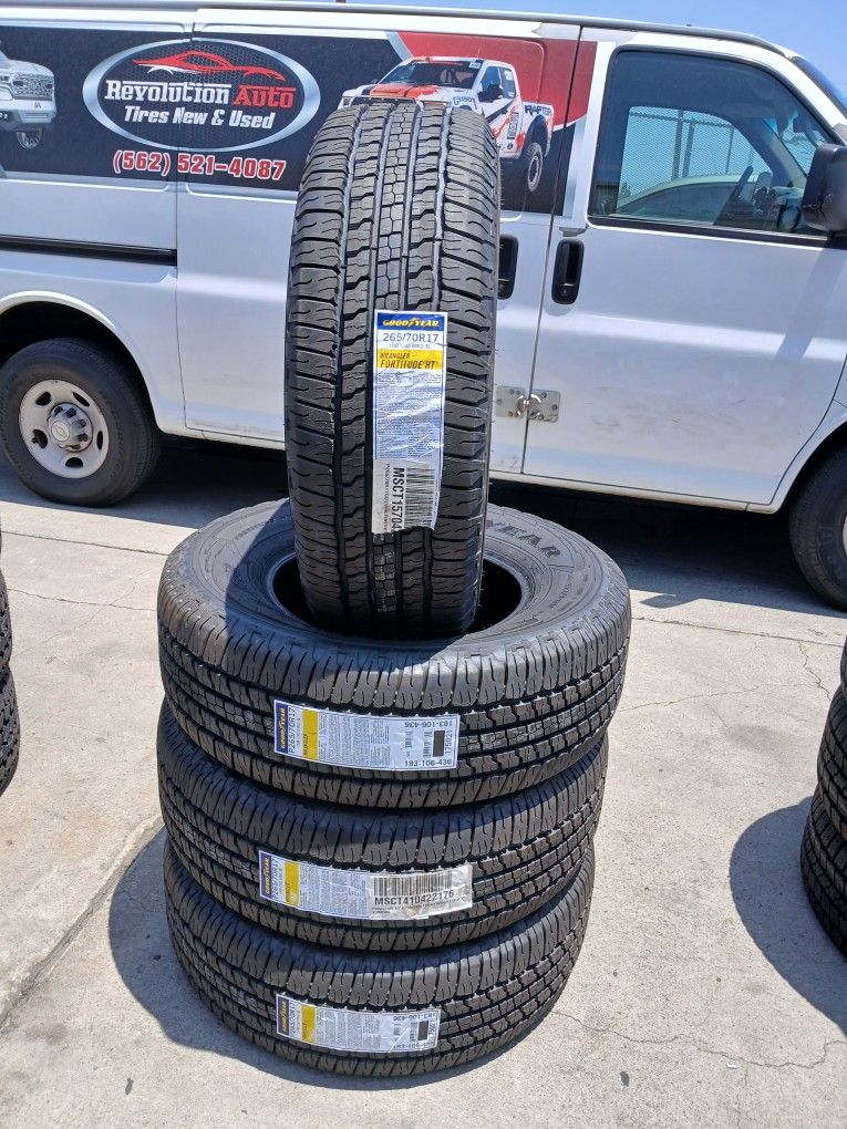 Tires New Goodyear Wrangler Fortitude HT 265 70R17 $580 ×4 Install Mount And Balance Financial Services Available No Credit Need