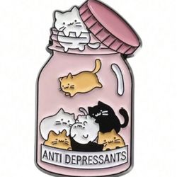 Cat “Anti Depressants” Enamel Pin