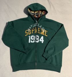 Supreme MM6 Maison Margiela Zip Up Hooded Sweatshirt Dark Green Size XL