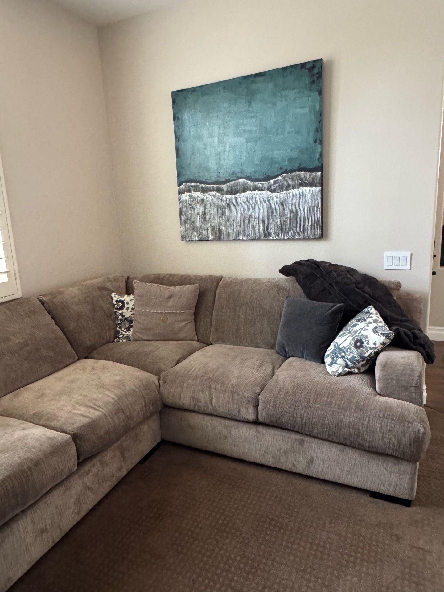 light beige - tan sectional couch