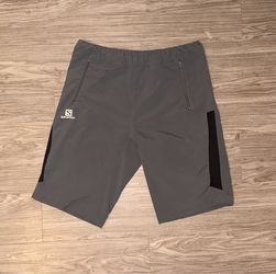 SALOMON Shorts Advanced Skin Dry Grey Elastic Waist Men's Medium