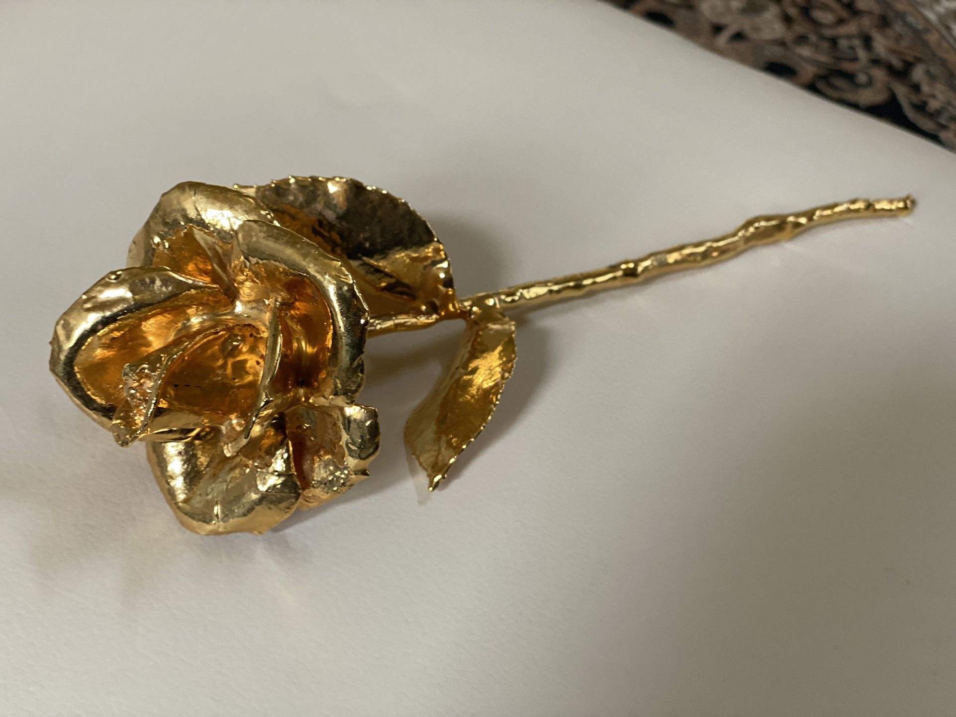 24K Gold Dipped Rose – Real Rose Gold Plated 12” Long