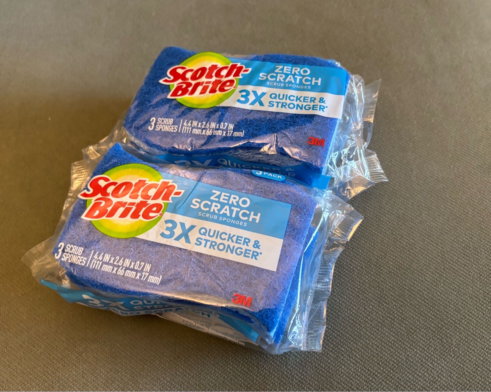 2pk Scotch-Brite Zero Scratch Scrub Sponges (6 Sponges Total)