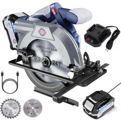 Cordless Circular Saw 6-1/2 Inch with Battery and Charger