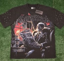 Godspeed Studded Skull Graphic T-Shirt Size L