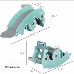 3-in-1 Frog Rocker Slide & Basketball Set