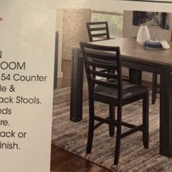 Wood Dining Set 4 Chairs