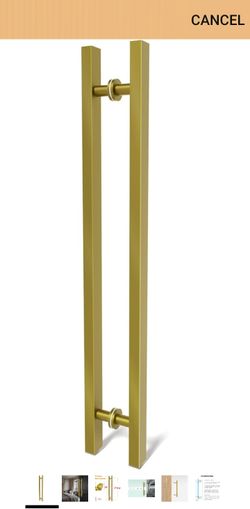 31" H shape brass/gold door handle set