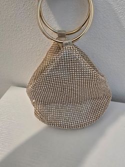 INC Rhinestone Ring Handle Evening Bag