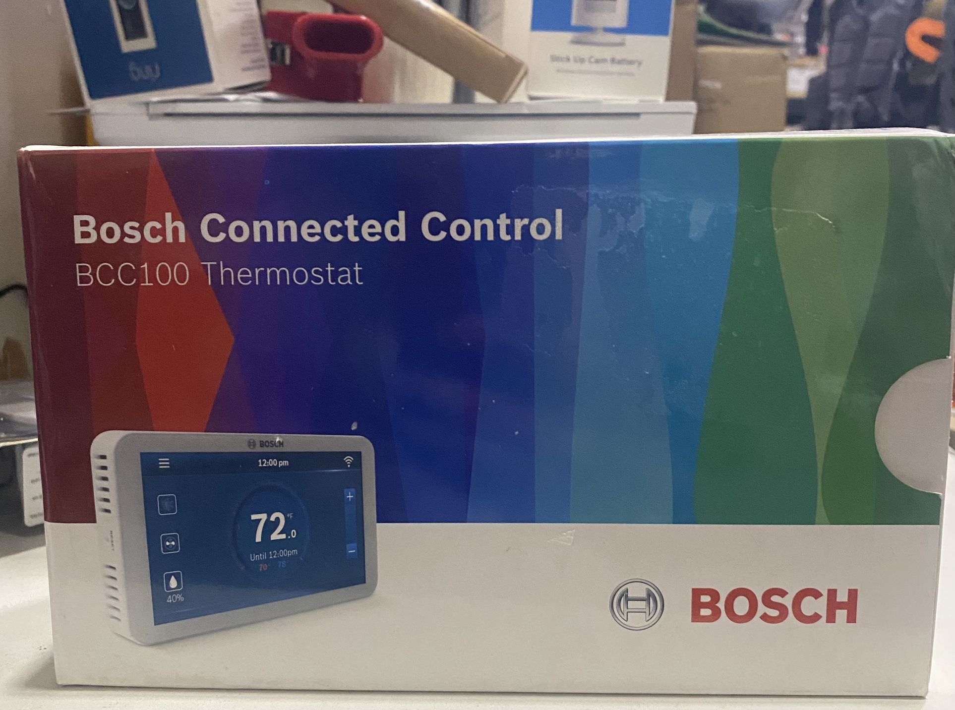 Bosch BCC100 Connected Control 7 Day Wi Fi Internet 4 Stage Programmable Color Touchscreen Thermostat with Weather Access