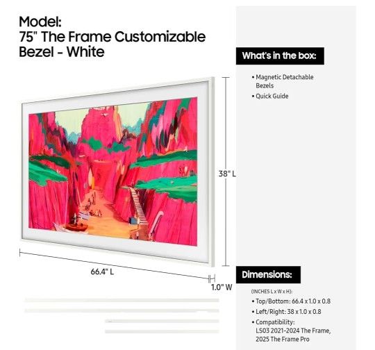 75" White Frame For TV