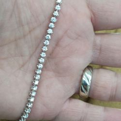 14k White Gold Natural Diamond Tennis Bracelet  3.50Ct