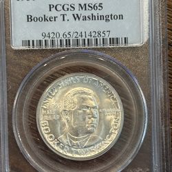 1950 Booker T Washington Silver Commemorative Half Dollar PCGS MS65