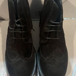 New BEN SHERMAN Wingtip Brogue Ankle Tie Boots Dark Brown Men’s Size 7.5