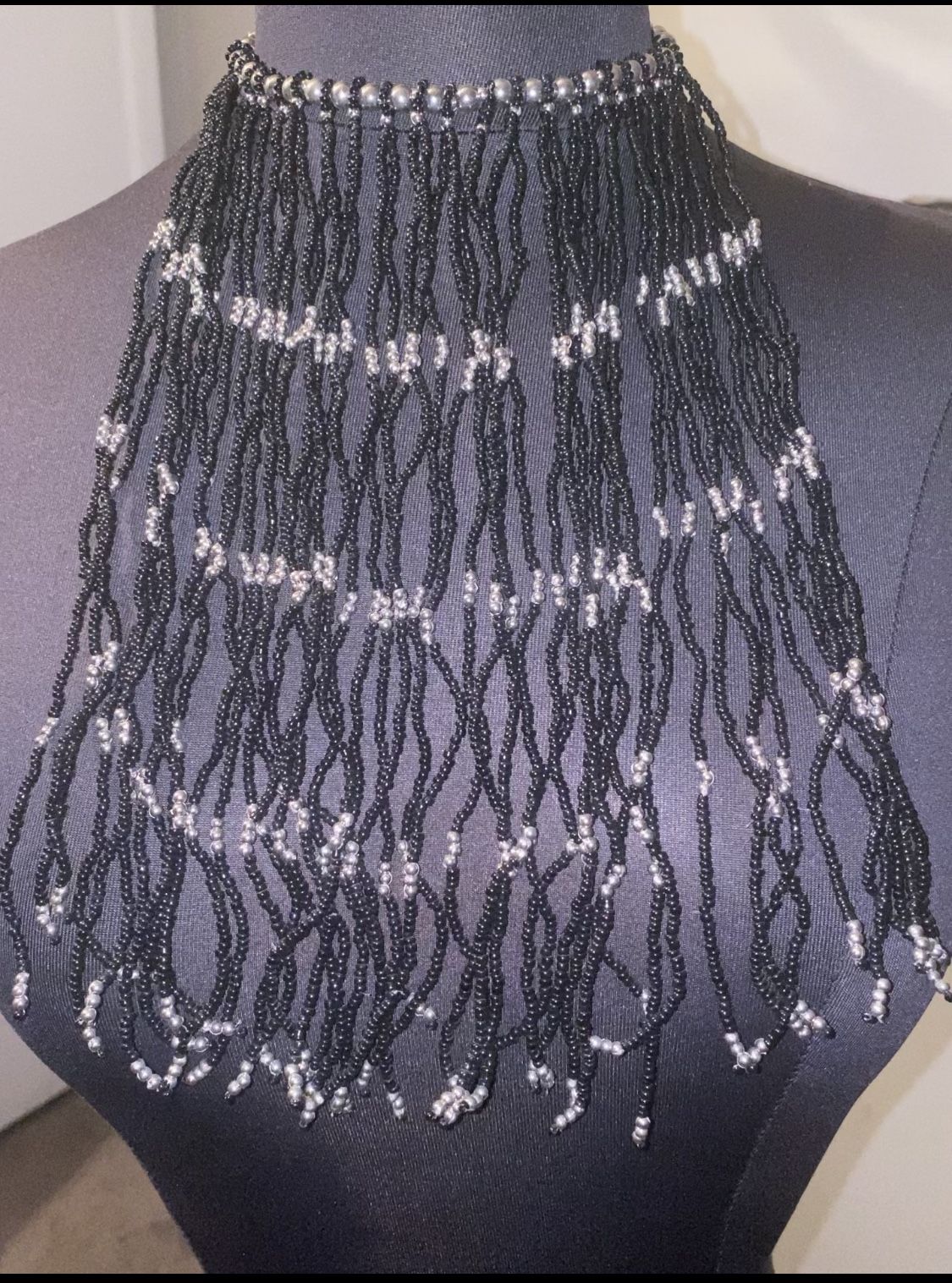 Black Beaded Necklace