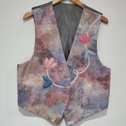 Artisan Hand-Made REVERSEABLE quilted vest Size M 