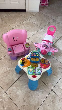 3 Toddler Toy Bundle – Fisher-Price, Minnie Mouse & Learning Chair