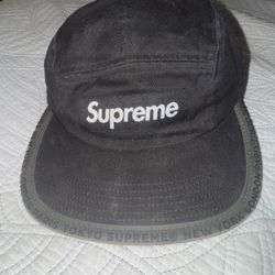 Supreme black 5-panel camp cap