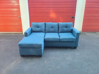 Blue Small Sectional Couch - Free Delivery