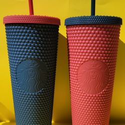 STARBUCKS 2022 MEXICO RELEASE NAVY BLUE AND BERRY BRICK MATTE STUDDED  TUMBLER 24OZ VENTI $75.00 EACH OR $140.00 THE SET for Sale in Covina, CA -  OfferUp