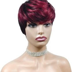 Burgundy Pixie Wig Only $30