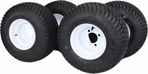 ❤️🔥 8" WHITE STEEL GOLF CART WHEELS AND 18X8.50-8" 4 PLY TURF TIRES ATW-003- (SET OF 4) $100