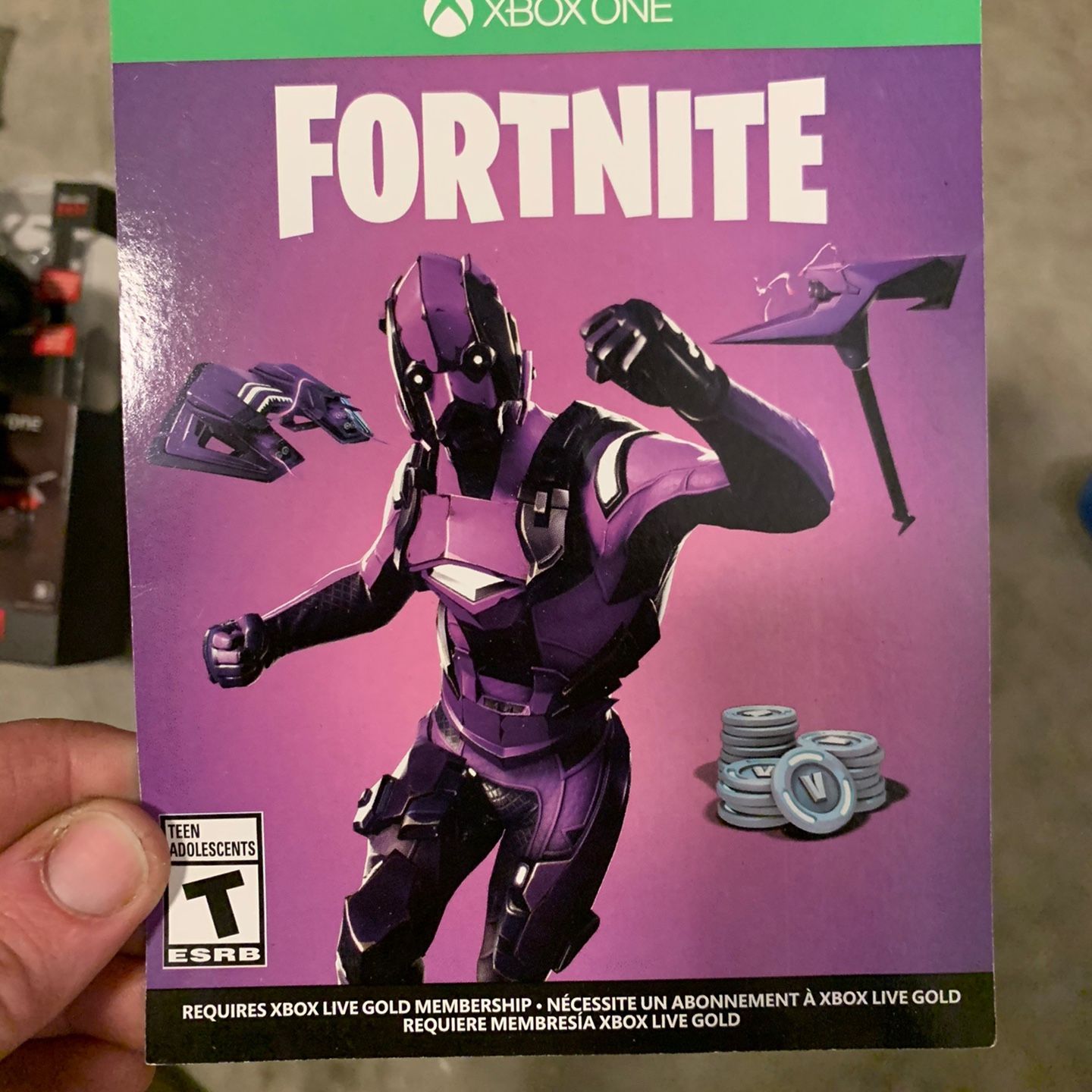 Fortnite Xbox One Dark Vertex Costume Set + 2000v Bucks (RARE)