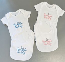 Embroidered onesies And bibs