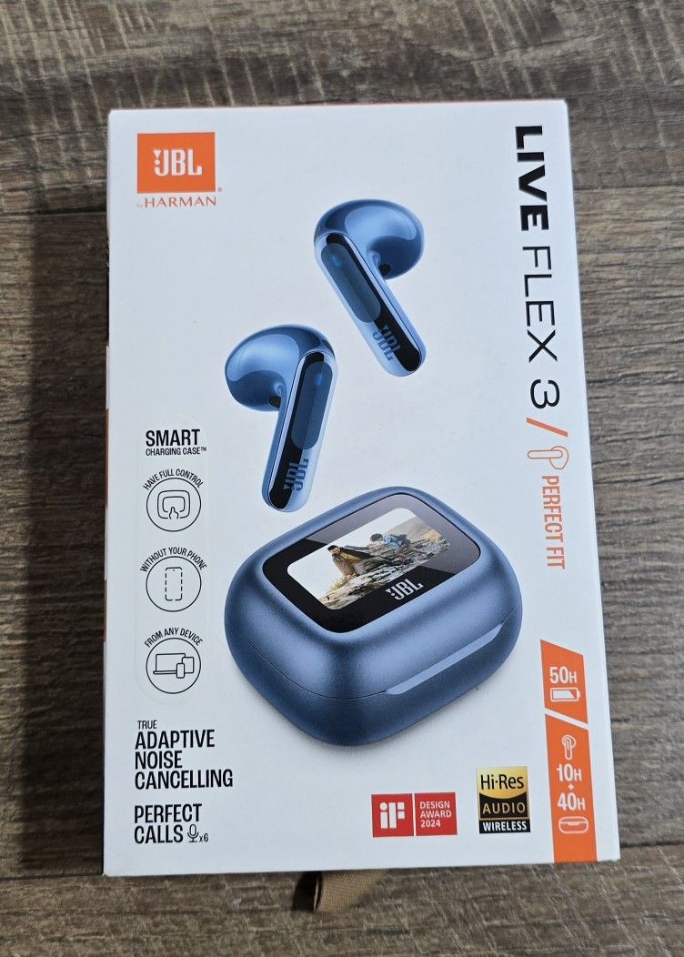 Jbl Live Flex 3 Wireless Noise-Cancelling Earbuds - Blue
