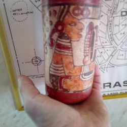 antique  Mayan culture drinking vessel