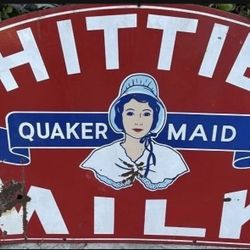 Antique Porcelain Original Sign Dairy Milk LA  Whittier Sign