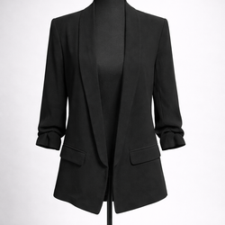 Forever 21 Black 3/4 Sleeve Blazer Small