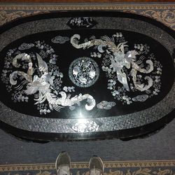 Korean Coffee Table Or Traditional Korean Dining Table With Mother Of Pearl Inlay Solid Wood