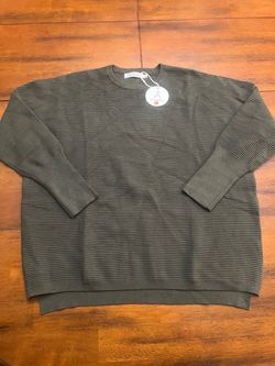 Antabess Ribbed Knit Crewneck Sweater