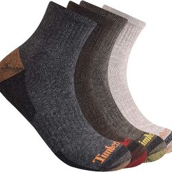 Timberland mens 4-pack Half Cushioned Quarter Socks
