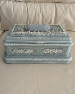 Incolay Stone Jewelry Box Made in USA Genuine  Incolay Stone 12.5”long x 8”wide x 6” height