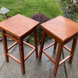 Two Light Brown Stools