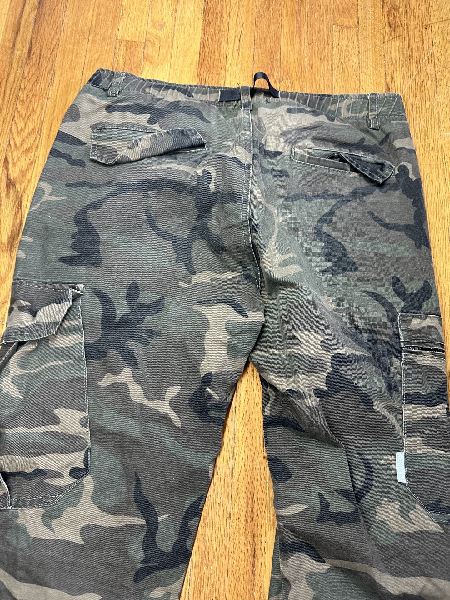 West Louis Pants Mens 32X37 Camo Cargo Pants Adjustable Waist Heavy Duty Jogger