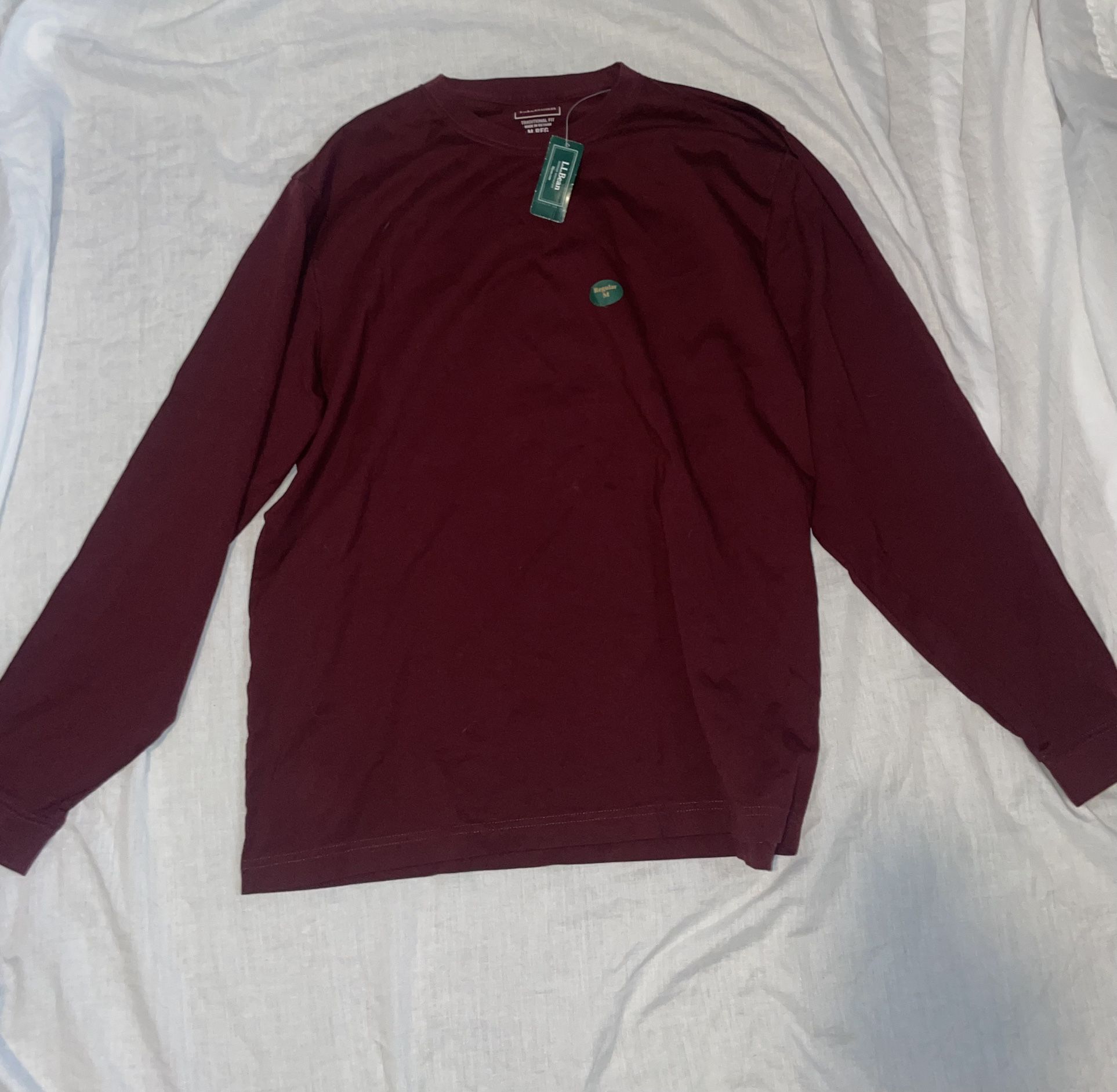 L.L.Bean Plain Red Long-sleeve Size Medium