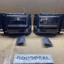 #168 Fit 91-94 Ford Explore Black Clear L-Styling LED DRL Headlight Bumper Corner Lamps Set 