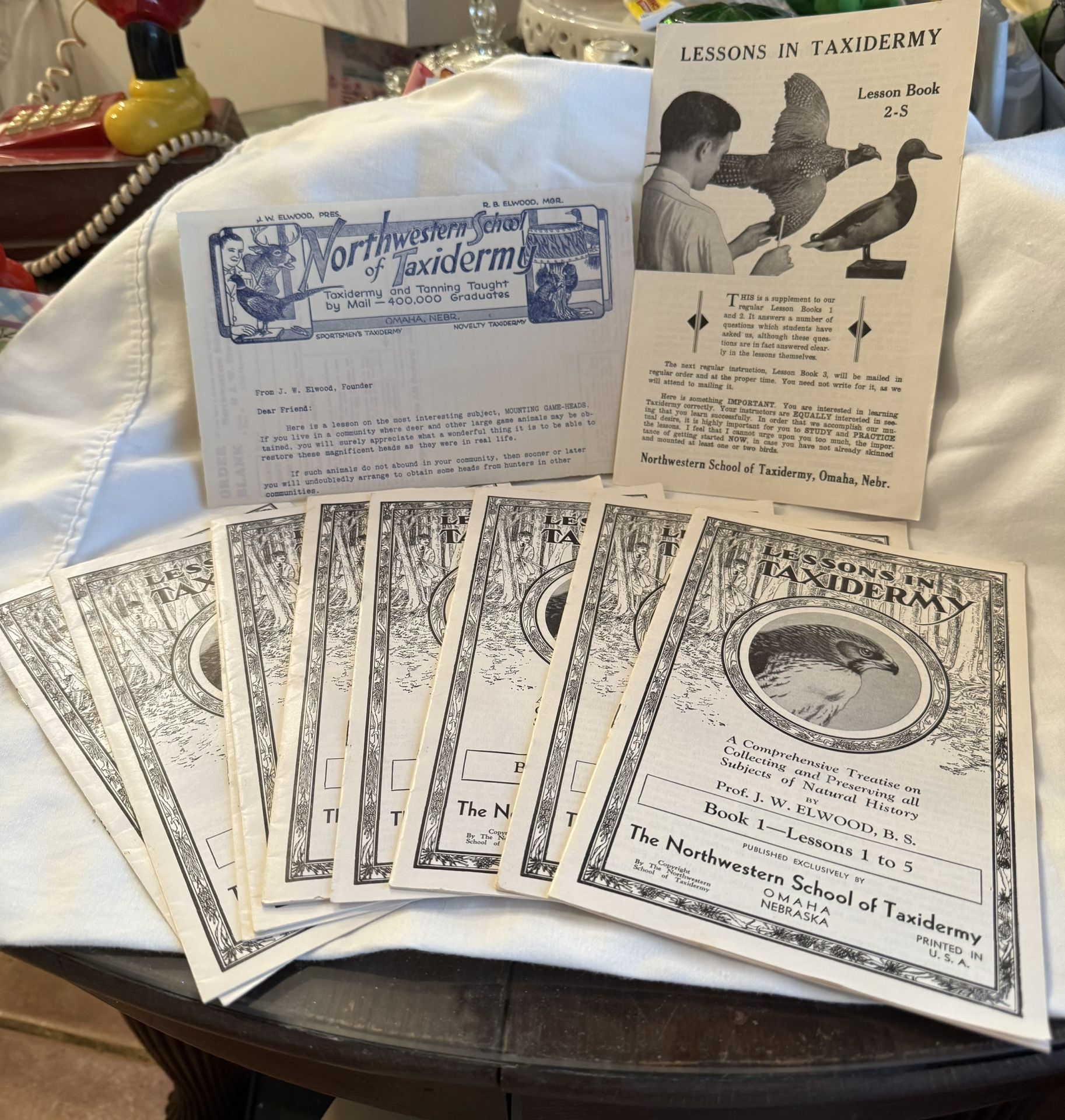 Lessons In Taxidermy Complete 9-Booklet Set Northwestern School Omaha 40 Lessons