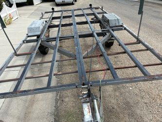 Trailer frame perfect for a raft quad side-by-side or just stuff or custom make something deck area potential is 16 x 100” 19 feet overall