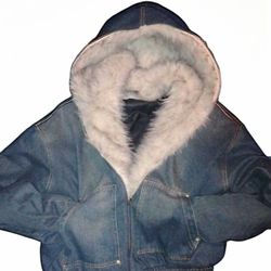 Denim Fur Jacket/Coat - Supermade Brand