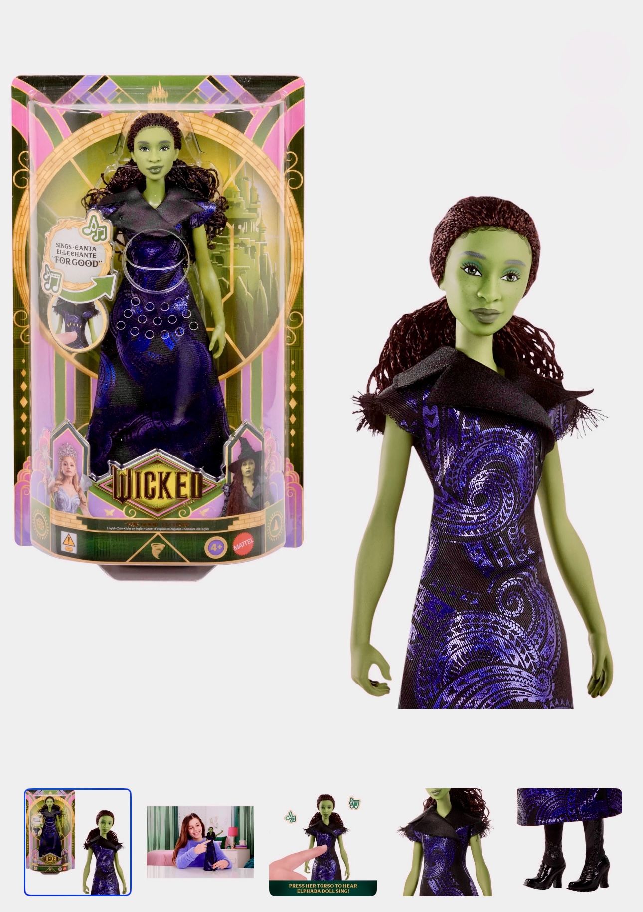 Wicked Singing Elphaba  Doll URL Misprint Error Label Website