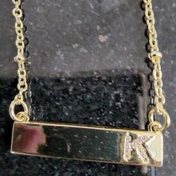 20" 18k Gold Plated Vintage Necklace With "K" On It.