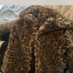 Cheetah Print Fur Jacket