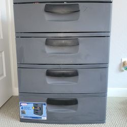 Sterilite 4 Drawer Unit Flat Gray