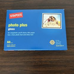 Staples Photo Plus Paper Gloss Ink Jet Compatible 4 X 6 60 Sheets