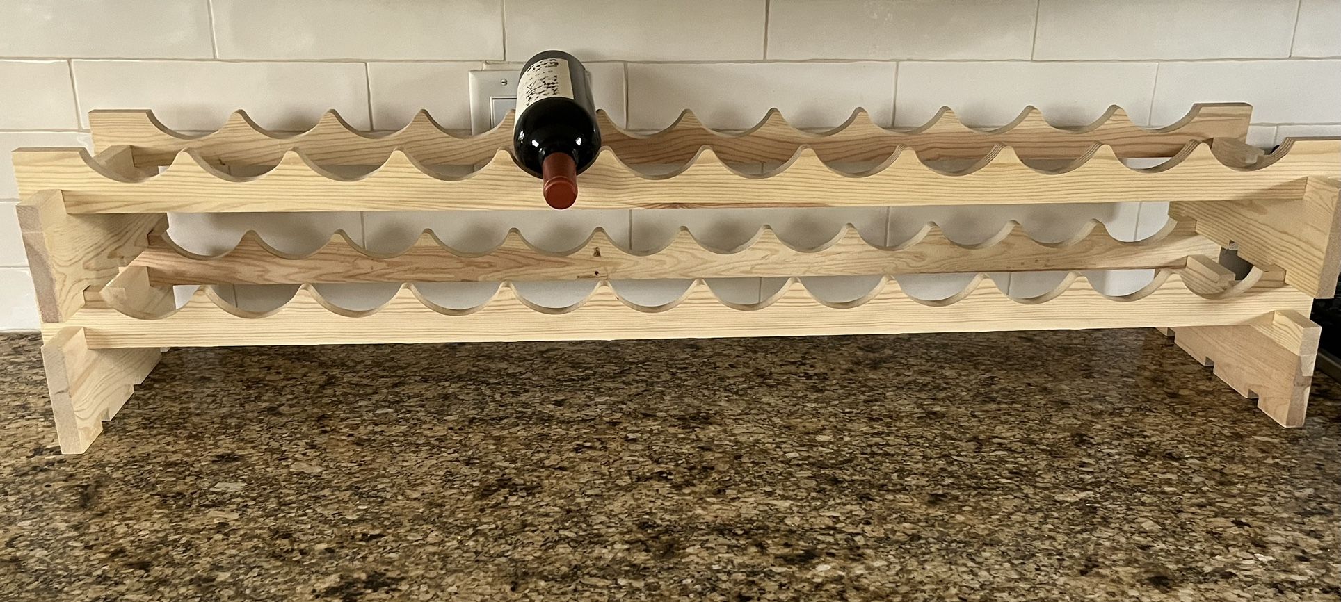 24-Bottle Hardwood  WIne Rack